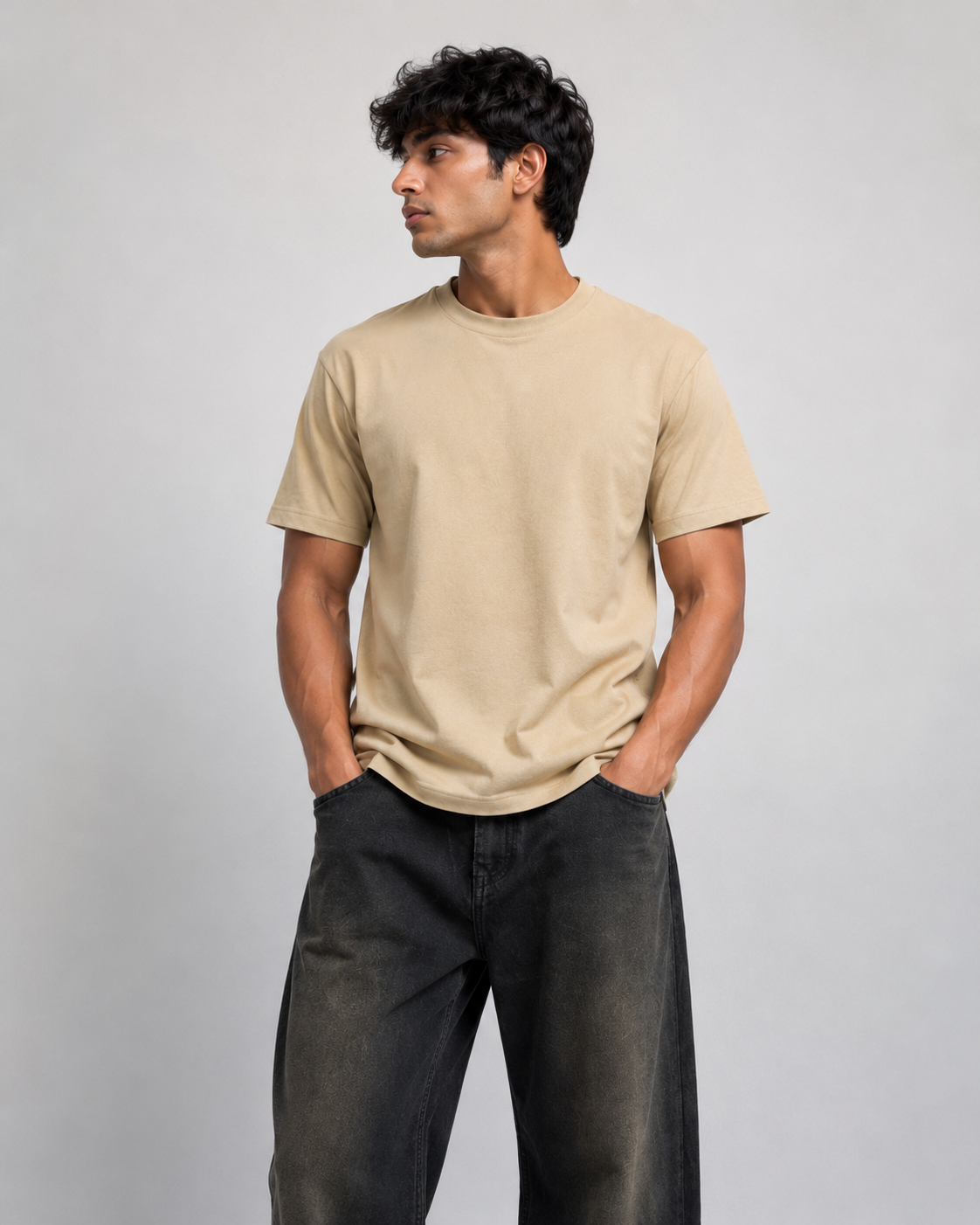 Beige Signature Supima Tee