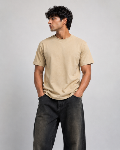 Beige Signature Supima Tee