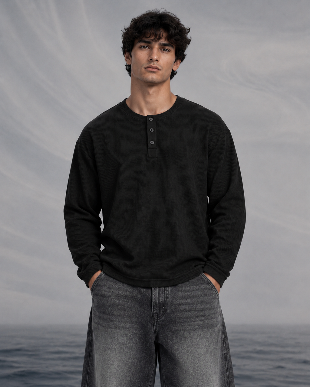 Rogue Core Black Henley