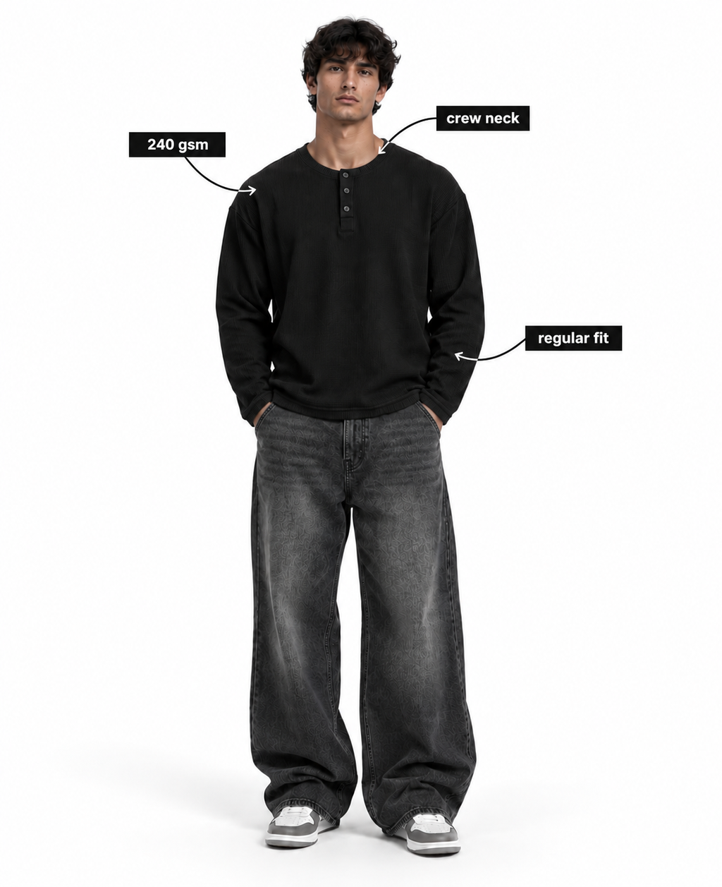 Rogue Core Black Henley