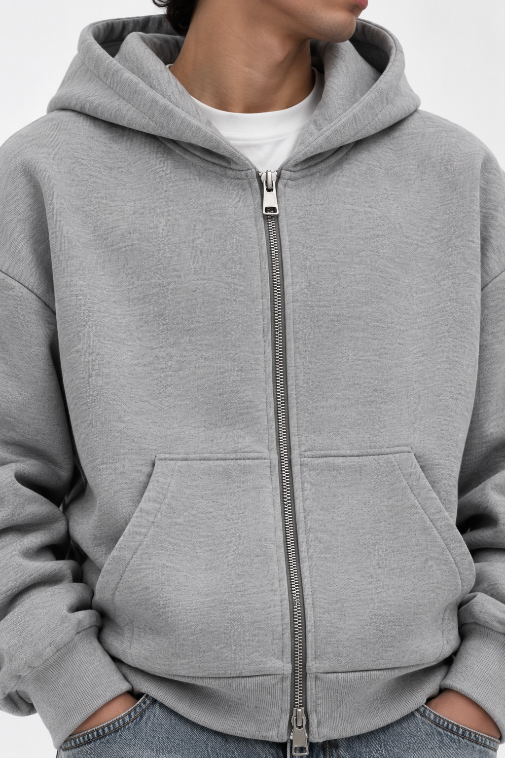 Rogue Essentials Grey Zipper Hoodie