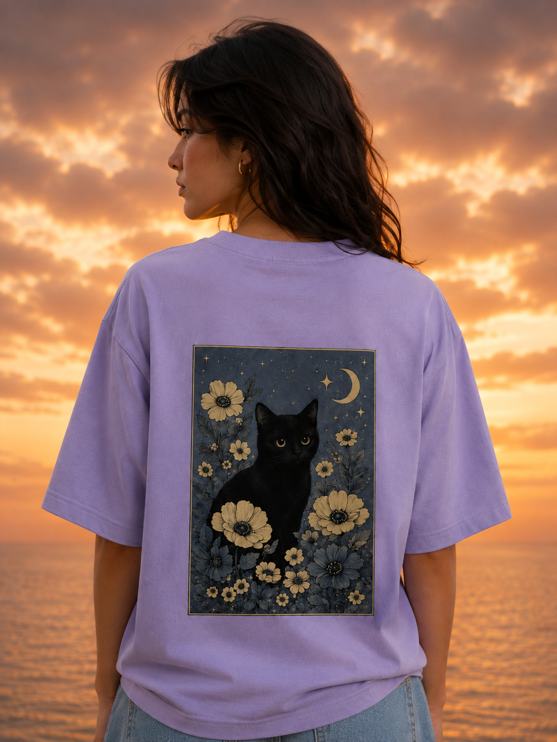 Moonflower Cat Tee