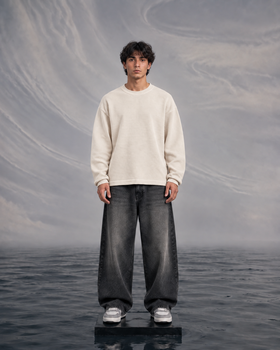 Rogue Core White Waffle Knit