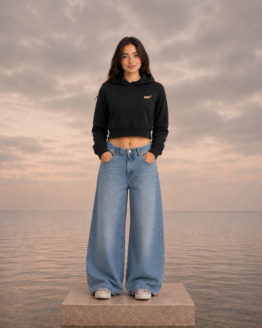 Rose Dust Cropped Hoodie