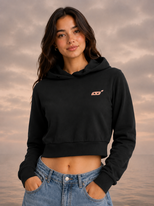 Rose Dust Cropped Hoodie