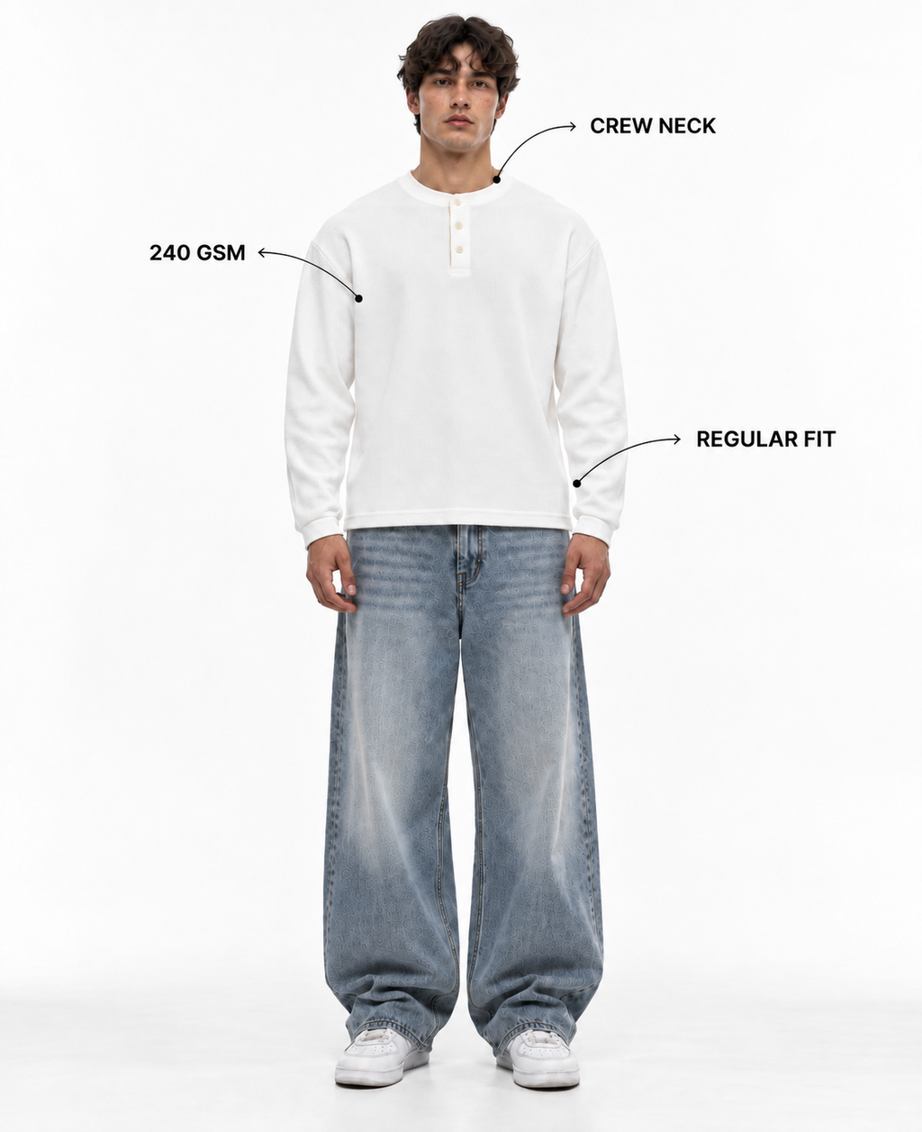 Rogue Core White Henley