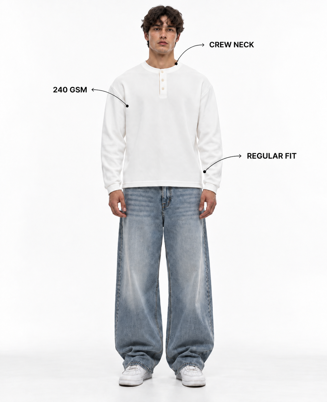 Rogue Core White Henley